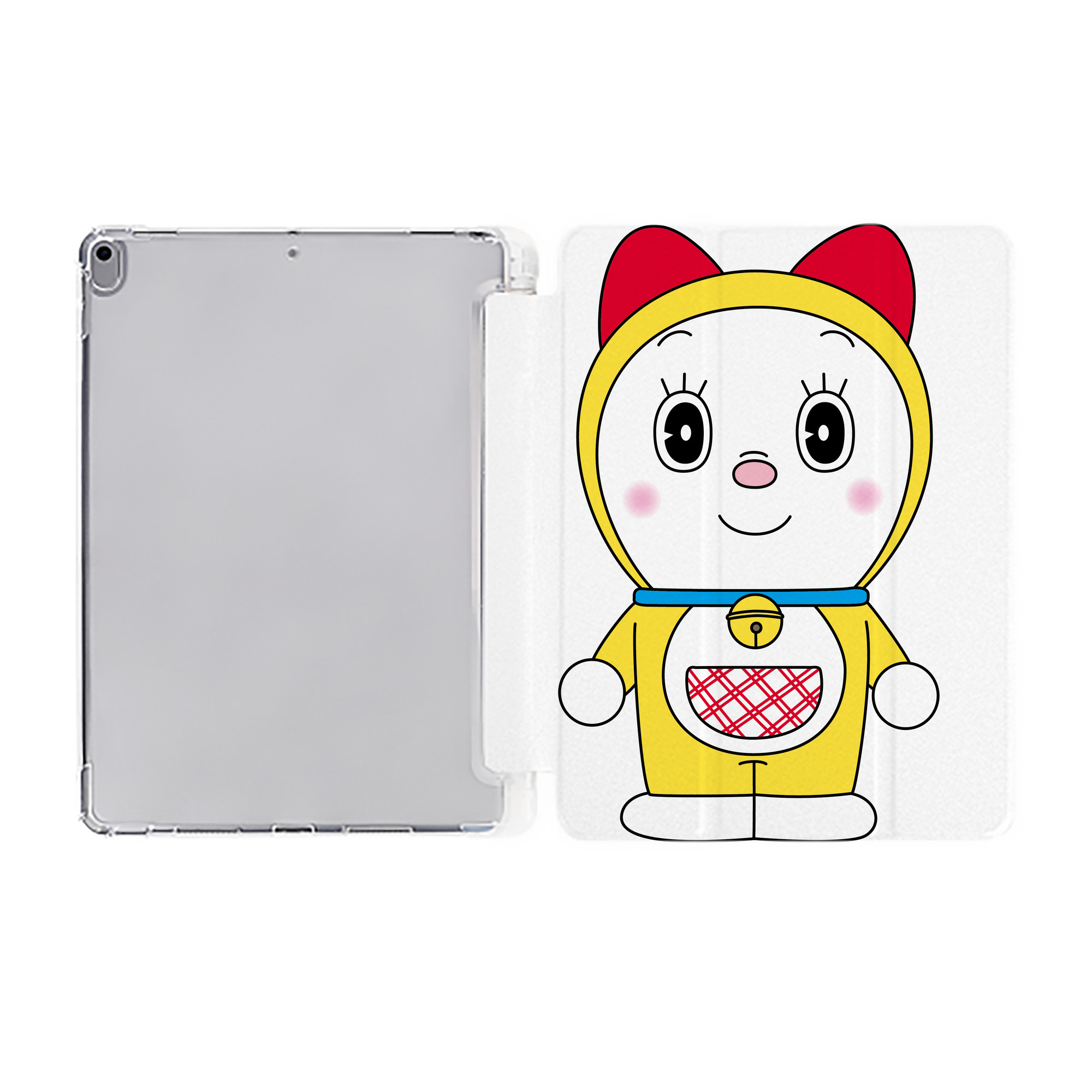 （画像用） ドラえもん ドラミ Doraemon Dorami IPad ケース ペン収納付き 三つ折りスタンド PUレザー×シリコン 対応機種9.5/10.5/10.9インチ